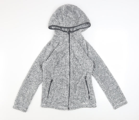 Peter Storm Women’s Grey Fleece Hooded Full Zip Jacket Size 8