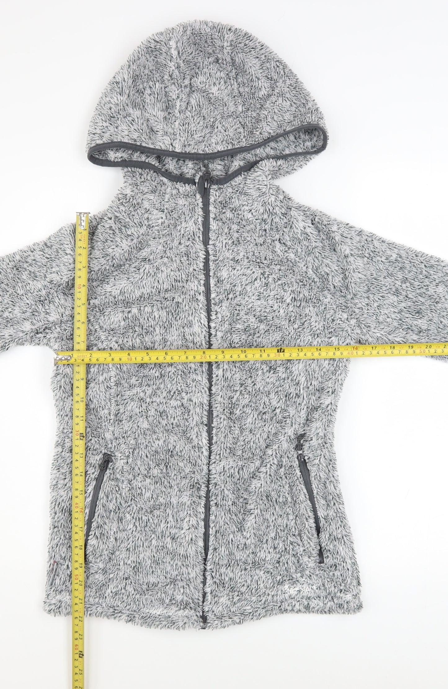 Peter Storm Women’s Grey Fleece Hooded Full Zip Jacket Size 8