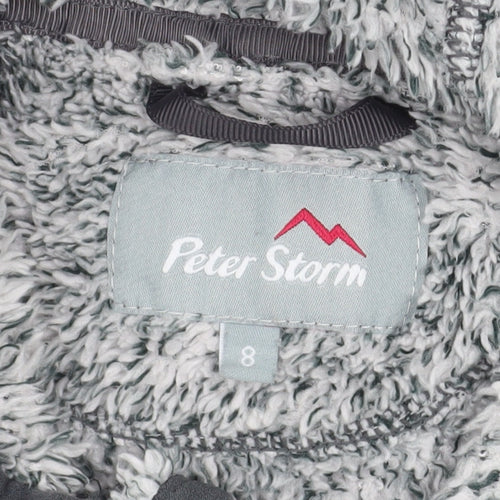 Peter Storm Women’s Grey Fleece Hooded Full Zip Jacket Size 8
