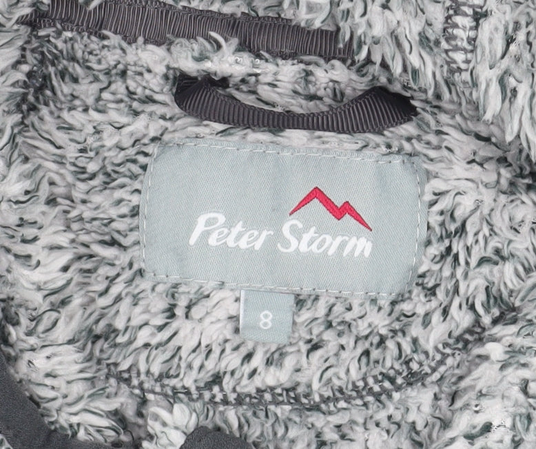 Peter Storm Women’s Grey Fleece Hooded Full Zip Jacket Size 8
