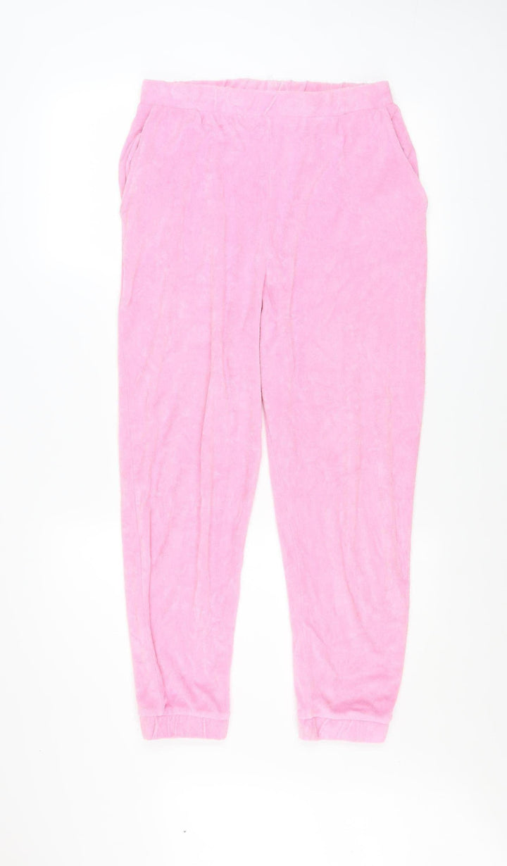 Zara Womens Pink Jogger Sweatpants M Cotton Blend Elastic Waist