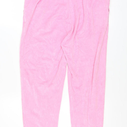 Zara Womens Pink Jogger Sweatpants M Cotton Blend Elastic Waist