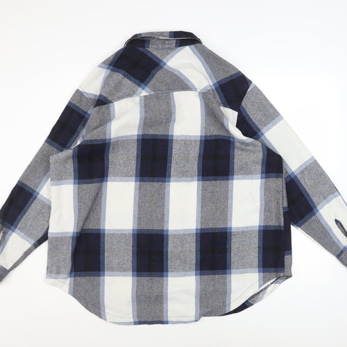 New Look Women's Blue Checked Long Sleeve Flannel Shirt UK 14