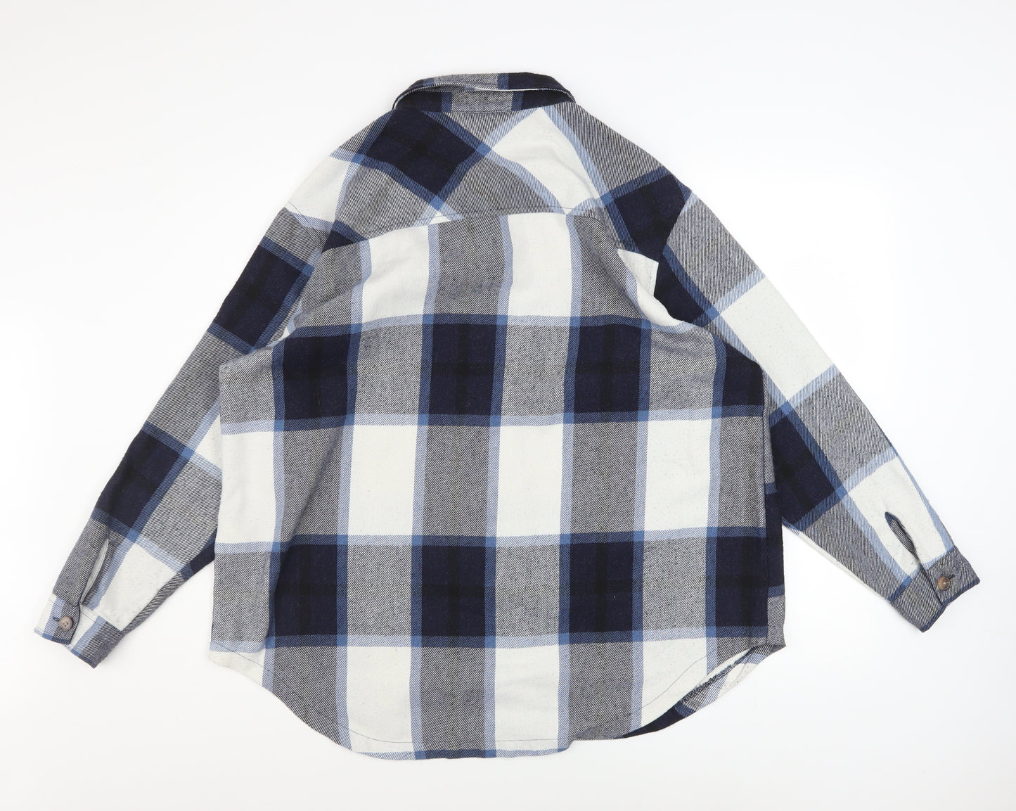New Look Women's Blue Checked Long Sleeve Flannel Shirt UK 14