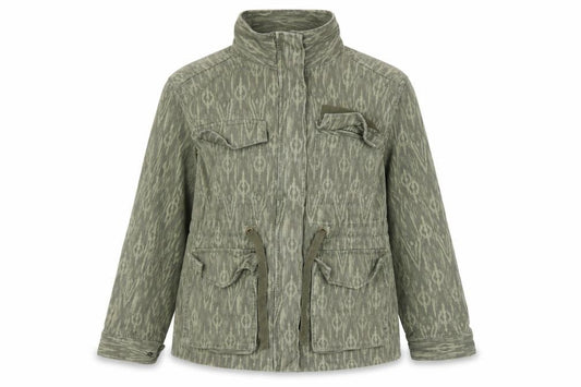 Front view of Marks & Spencer Women’s Khaki Green Military Jacket, size UK 10