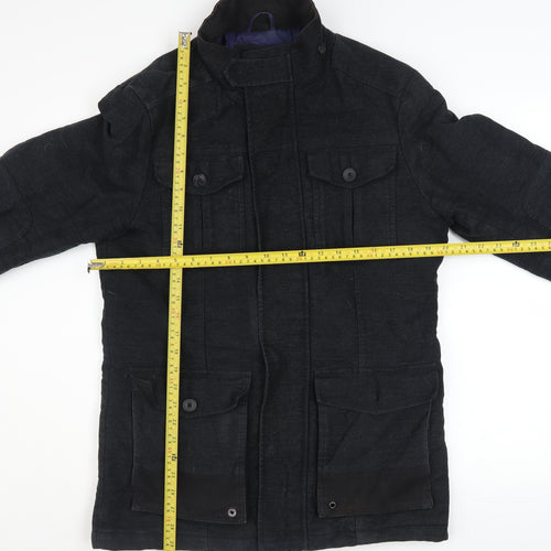 Easy Men’s Black Military Style Cotton Jacket Size S