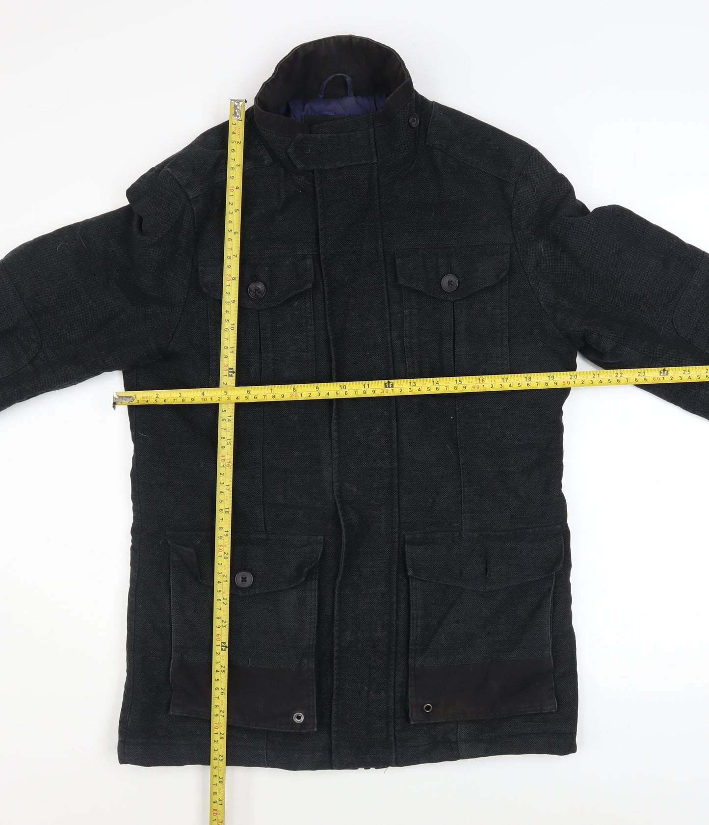Easy Men’s Black Military Style Cotton Jacket Size S
