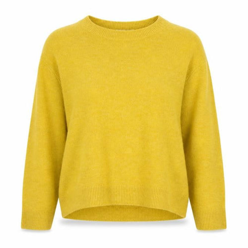 H&M Women Yellow Wool Blend Crew Neck Long Sleeve Jumper Size S