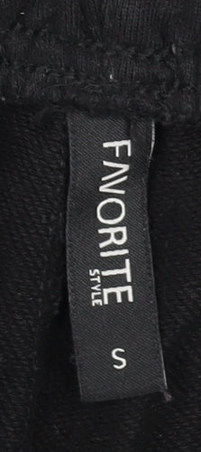 Favorite Style Women's Black Cotton Elastic Waist Sweatpants Size S