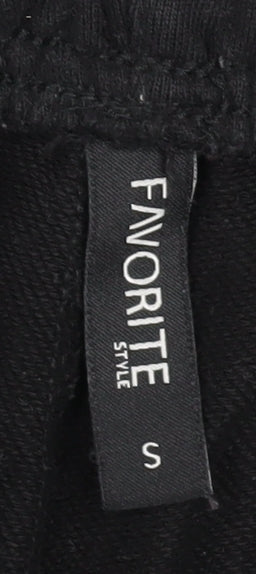 Favorite Style Women's Black Cotton Elastic Waist Sweatpants Size S