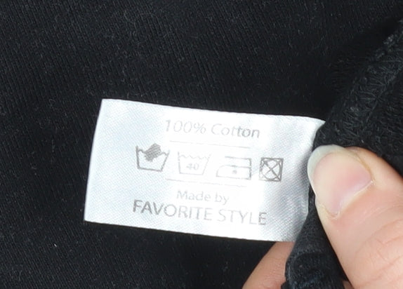 Favorite Style Women's Black Cotton Elastic Waist Sweatpants Size S