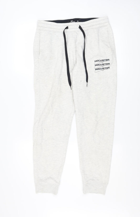 Hollister Men’s Ivory Jogger Sweatpants M Regular Fit Drawstring
