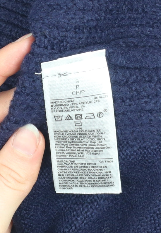 GAP Women’s Blue Roll Neck Long Sleeve Knit Jumper Size S