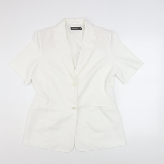 Atmosphere Women's White Short Sleeve Blazer Size 14 Smart Classic Workwear