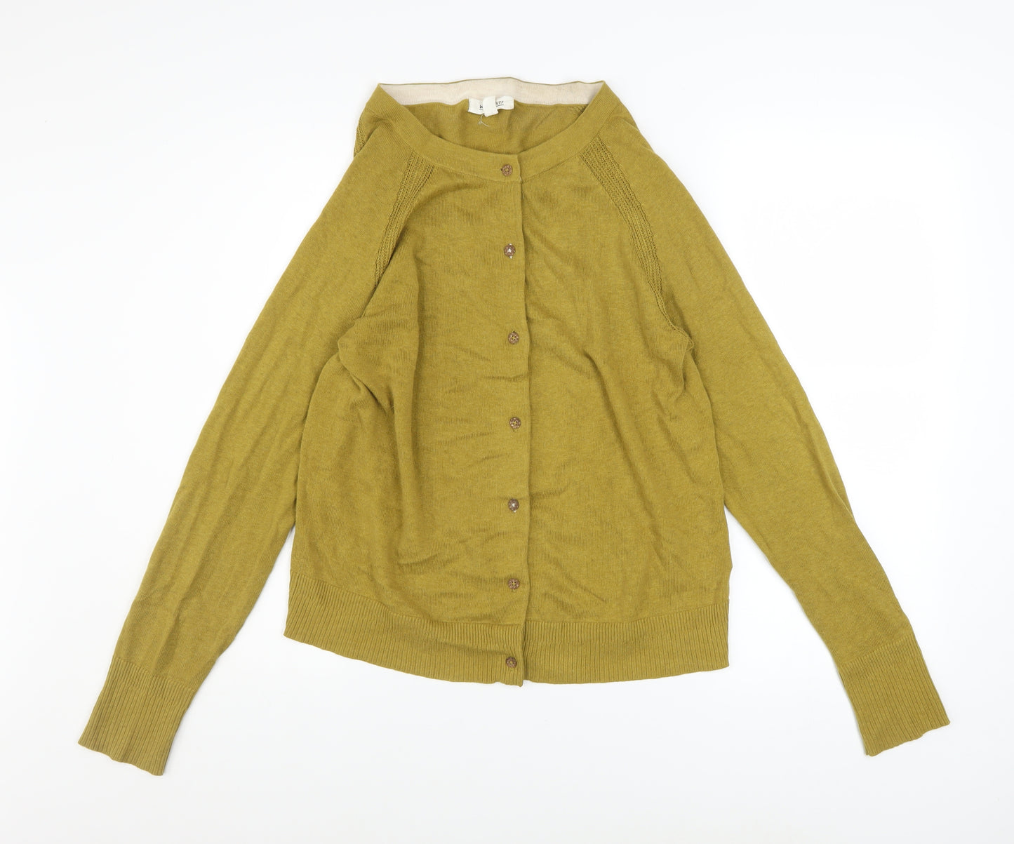 White Stuff Women's Green Cotton Button Cardigan UK 12