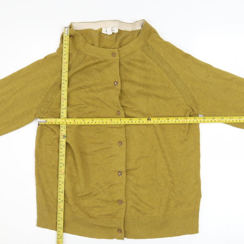White Stuff Women's Green Cotton Button Cardigan UK 12