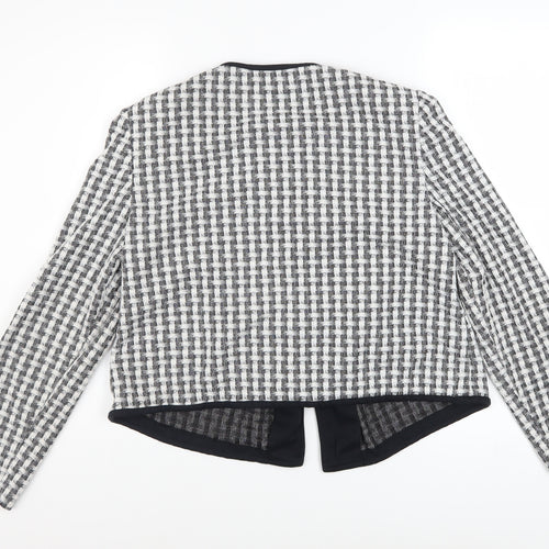 Marks and Spencer Women's Black Check Tweed Blazer Size 14