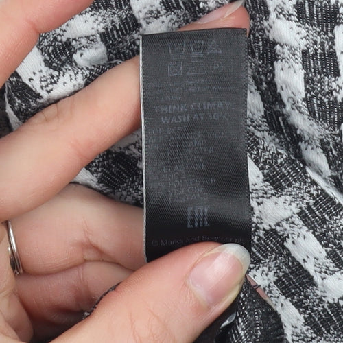 Marks and Spencer Women's Black Check Tweed Blazer Size 14