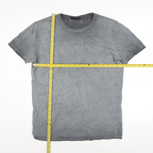 Gasoline Men's Grey Cotton Crew Neck Short Sleeve T-Shirt L