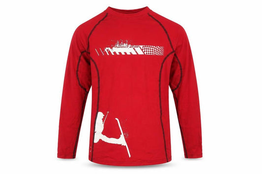 Decathlon Men's Red Long Sleeve Ski Base Layer Top M