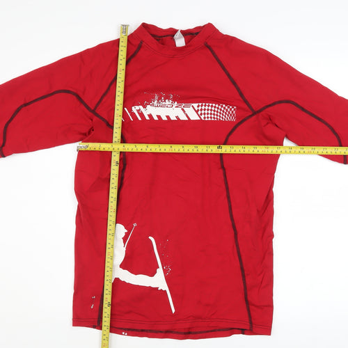 Decathlon Men's Red Long Sleeve Ski Base Layer Top M