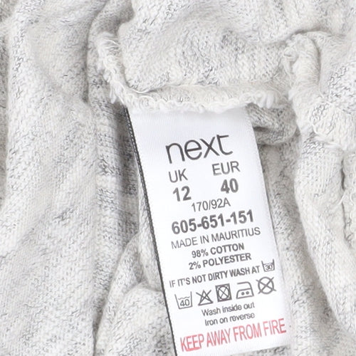 Next Women Grey Pullover Sweatshirt Size 12 Cotton Blend Casual