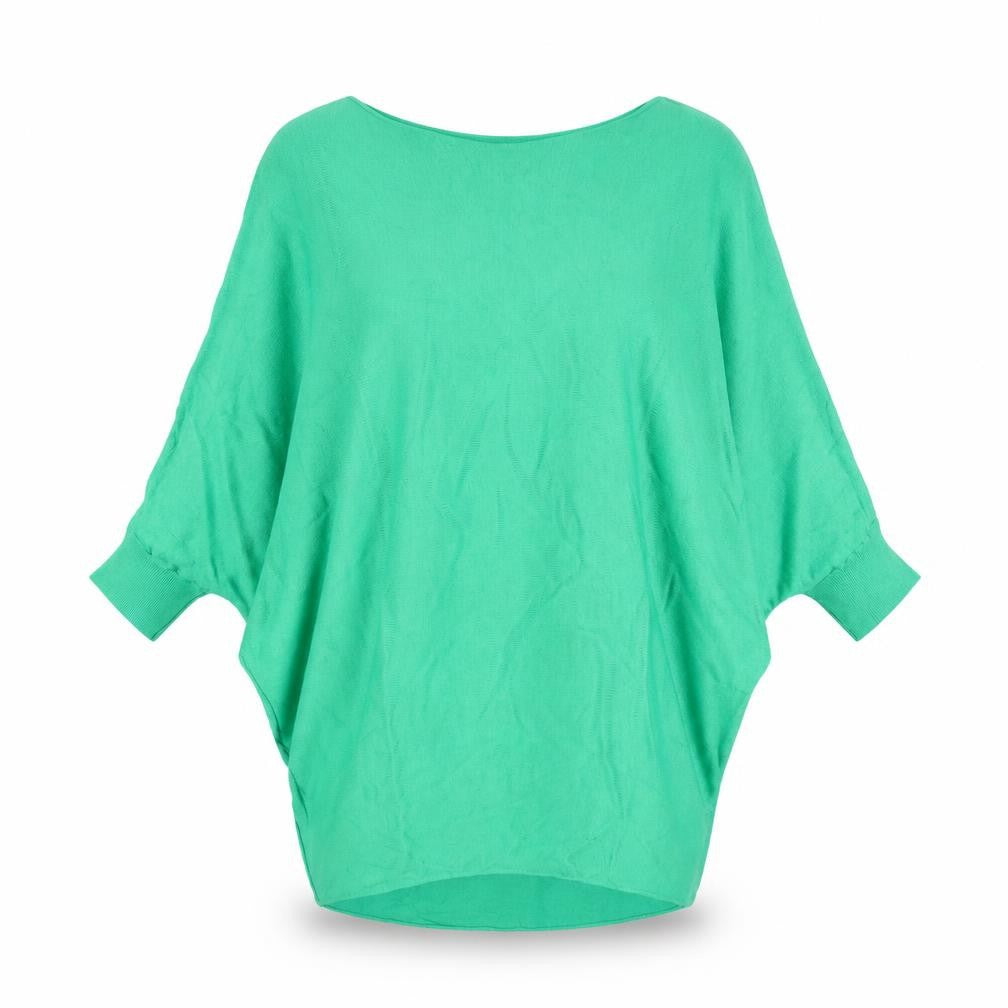 Front view of Phase Eight Women's Green Batwing Knit Jumper, size XS