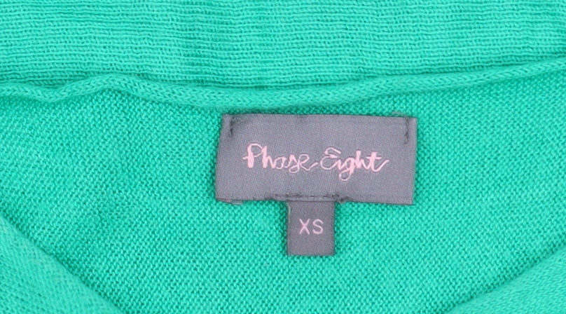Phase Eight Women's Green Batwing Knit Jumper Size XS