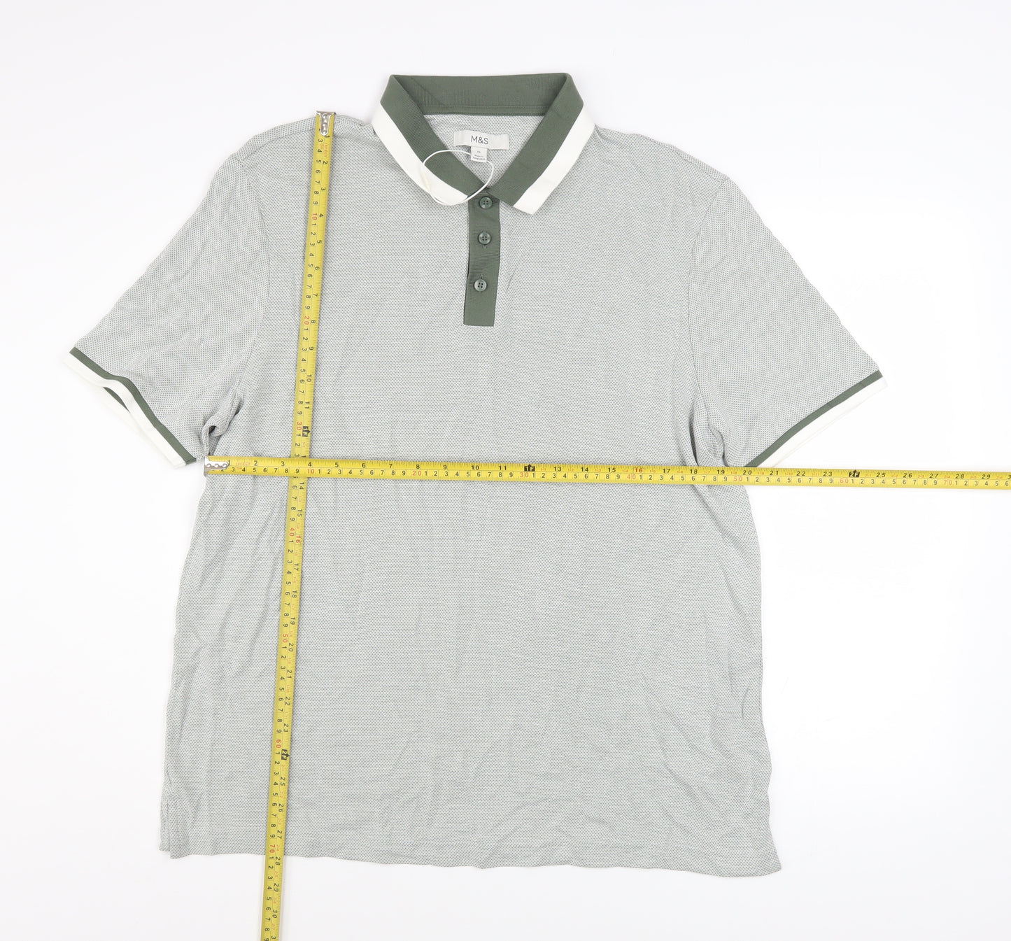 Marks and Spencer Mens Grey XL Regular Fit Modal Polo Shirt