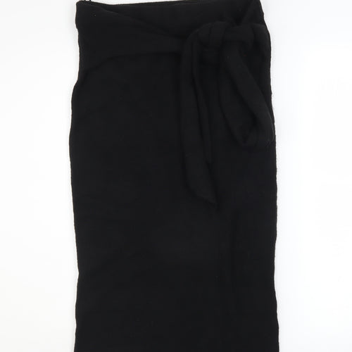Great Plains Women Black Size 10 Knit Wrap Midi Skirt