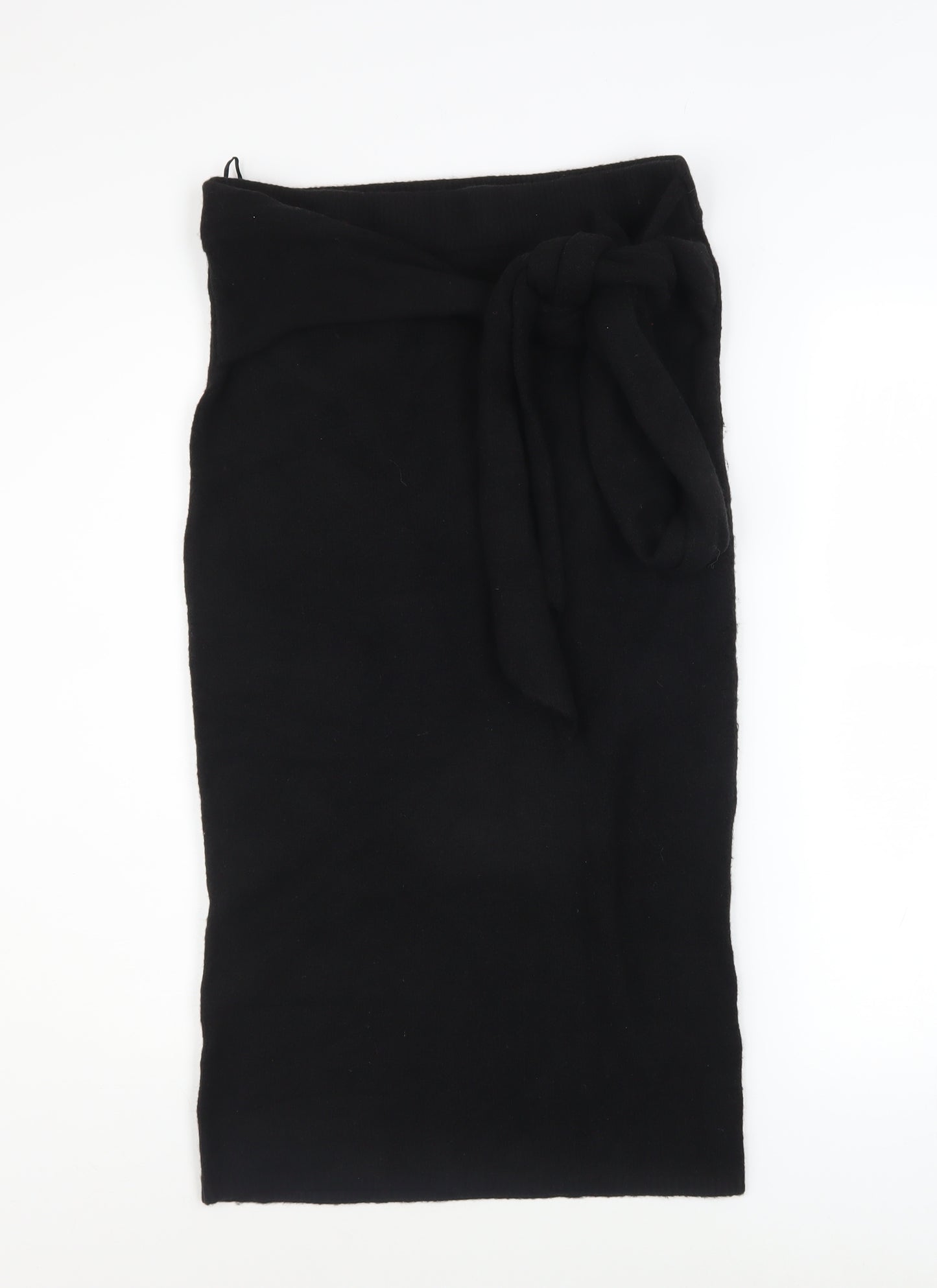 Great Plains Women Black Size 10 Knit Wrap Midi Skirt