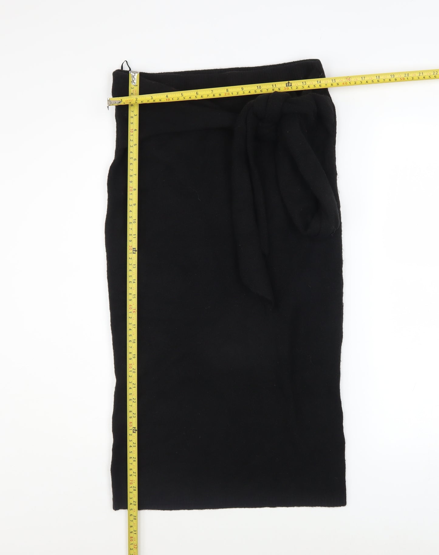 Great Plains Women Black Size 10 Knit Wrap Midi Skirt