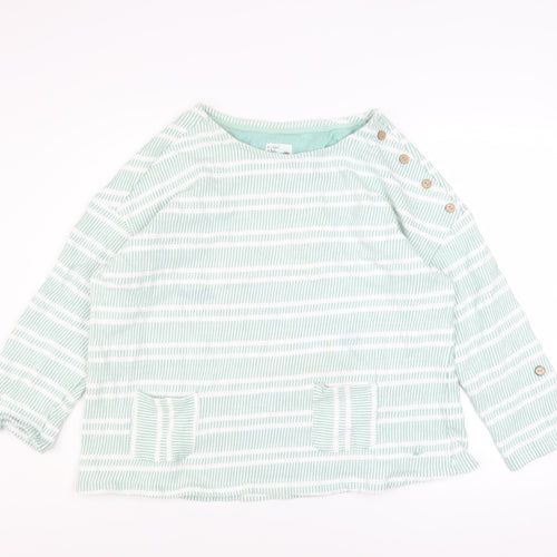 Mantaray Women Green White Stripe Pullover Sweatshirt Size 20