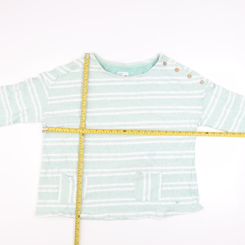 Mantaray Women Green White Stripe Pullover Sweatshirt Size 20