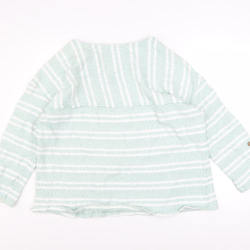 Mantaray Women Green White Stripe Pullover Sweatshirt Size 20
