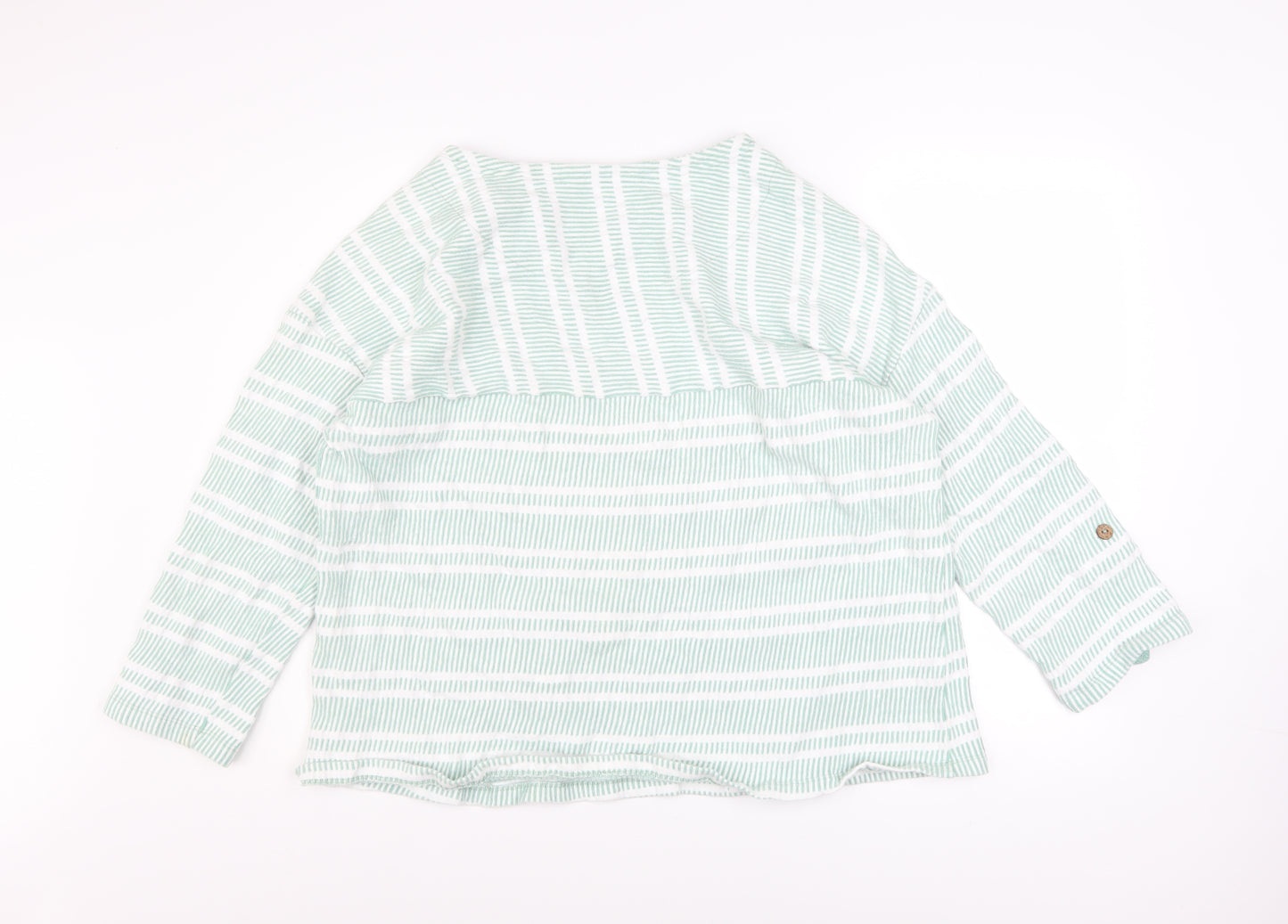 Mantaray Women Green White Stripe Pullover Sweatshirt Size 20