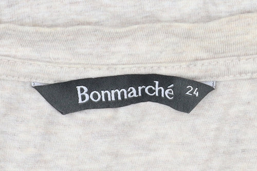 Bonmarché Womens Multicoloured Geometric V-Neck T-Shirt Size 24