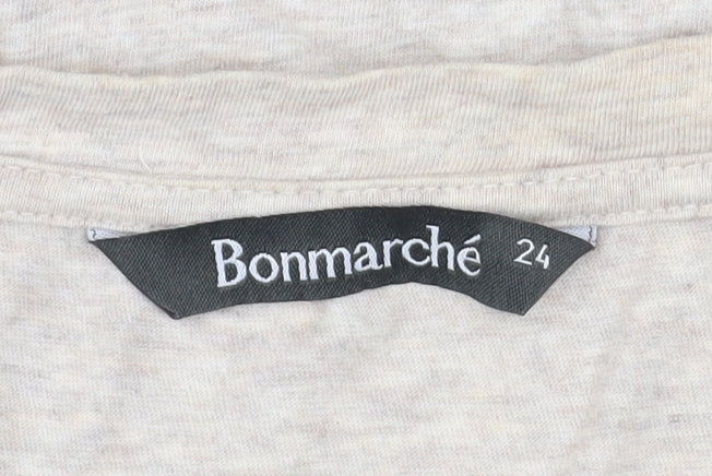 Bonmarché Womens Multicoloured Geometric V-Neck T-Shirt Size 24