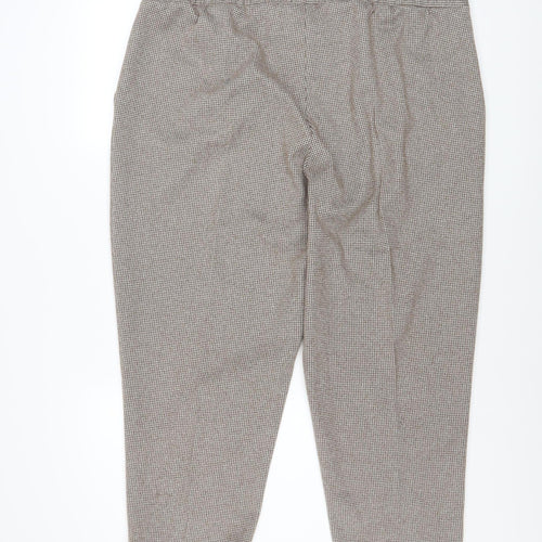 Bonmarché Women's Brown Check Cropped Trousers Size 20