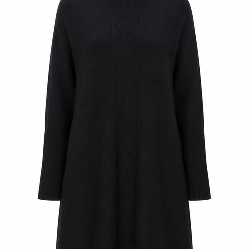 Windsmoor Women Black Wool Blend Roll Neck Jumper Dress Size S