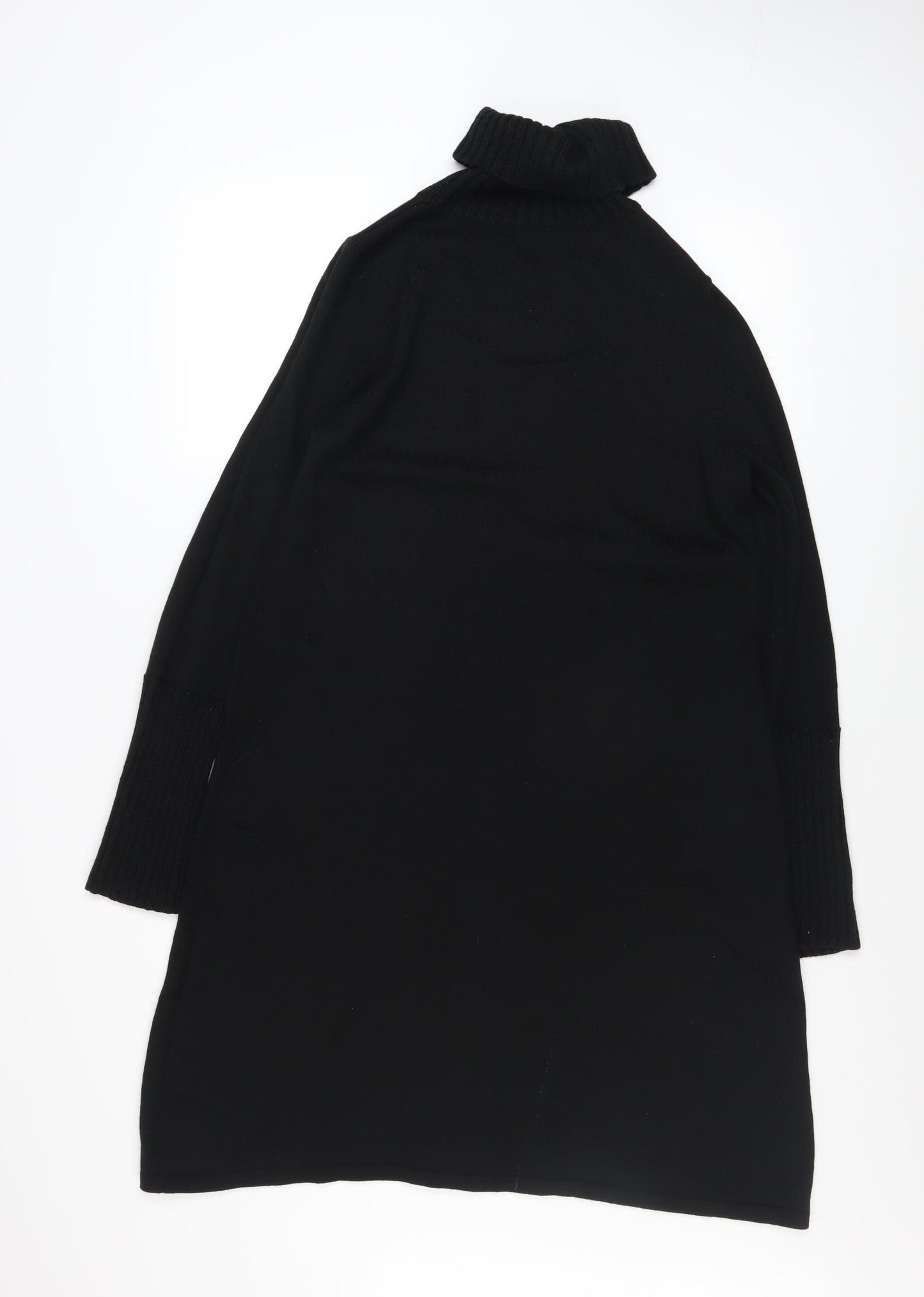 Windsmoor Women Black Wool Blend Roll Neck Jumper Dress Size S