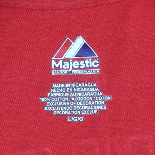Majestic Men's Red Canada Baseball Graphic T-Shirt Size L