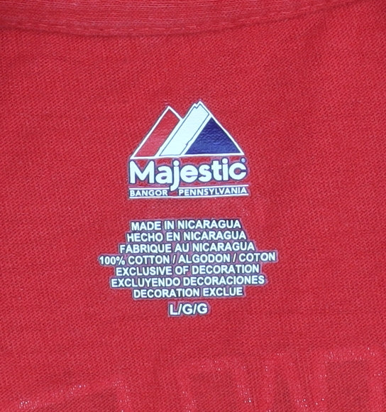 Majestic Men's Red Canada Baseball Graphic T-Shirt Size L