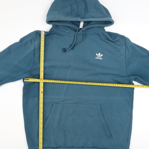 Adidas Mens Blue Pullover Hoodie L Cotton Classic Logo