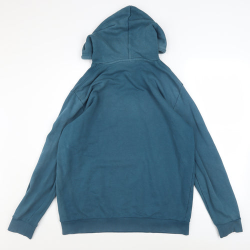 Adidas Mens Blue Pullover Hoodie L Cotton Classic Logo