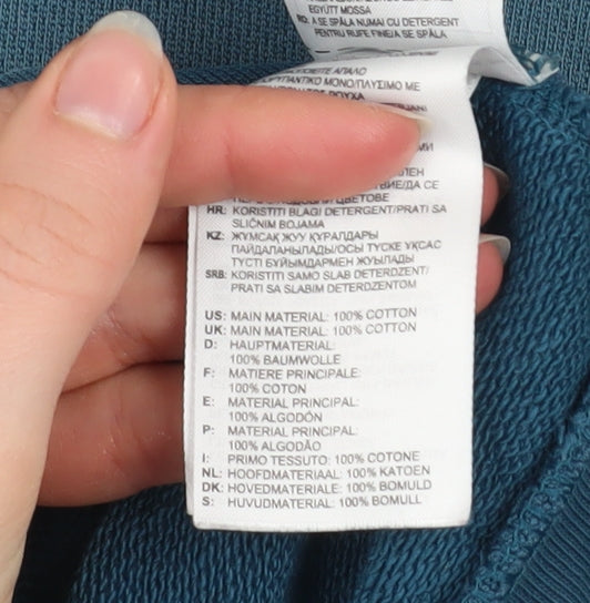 Adidas Mens Blue Pullover Hoodie L Cotton Classic Logo