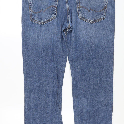 Jack & Jones Mens Blue Regular Clark Straight Jeans 34x30 Denim