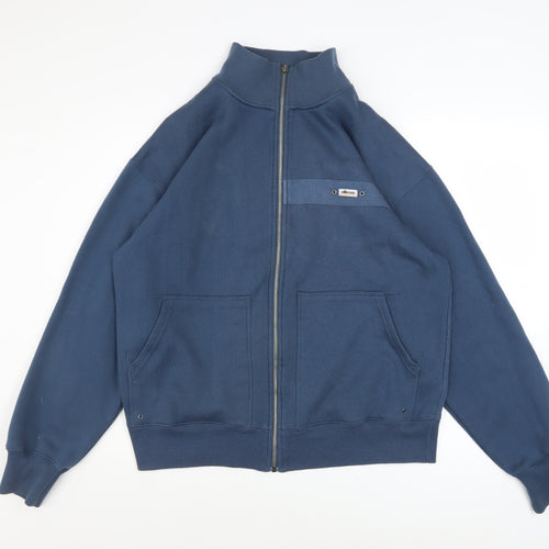 Ellesse Mens Blue L Track Jacket Size L Full Zip Logo Retro Style