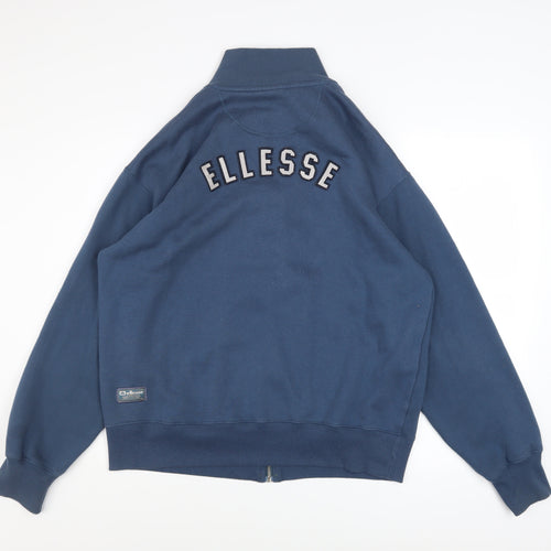 Ellesse Mens Blue L Track Jacket Size L Full Zip Logo Retro Style