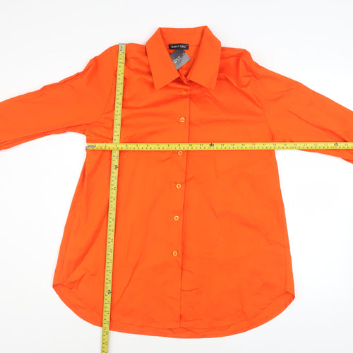 I Saw It First Women’s Orange Long Sleeve Button-Up Cotton Shirt Size 8